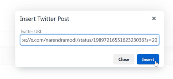 Paste Twitter Post URL